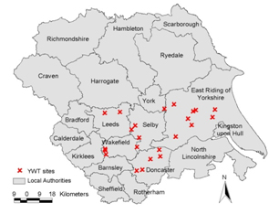 Fig 1 - YWT wildlife reserve locations