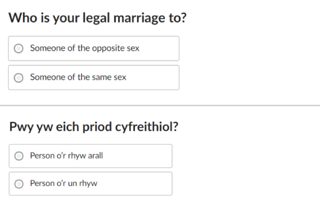 Who is your legal marriage to? Someone of the opposite sex; Someone of the same sex