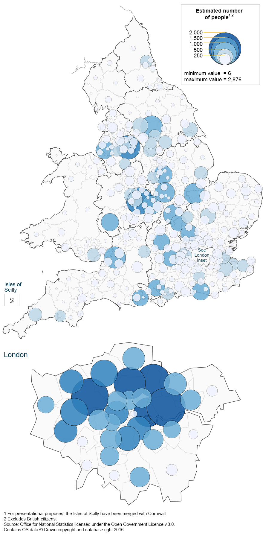 London, had the largest estimates of non-British short-term immigration (3 to 12 months) for employment in mid-2014.