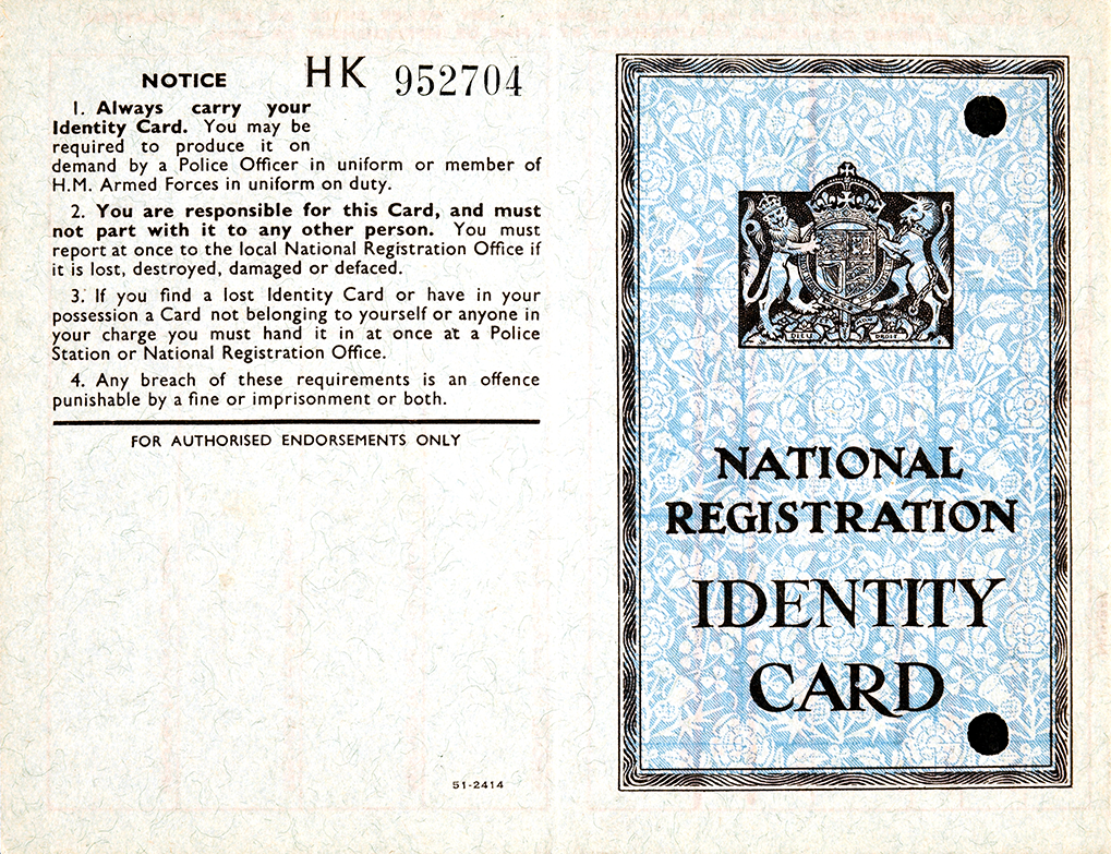 National Registration ID. Image courtesy of the National Archives.